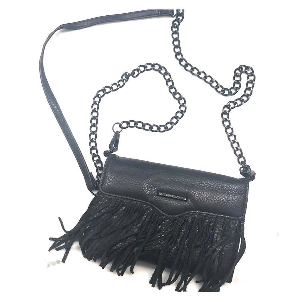 Rebecca Minkoff Black Leather Crossbody w/ Fringe